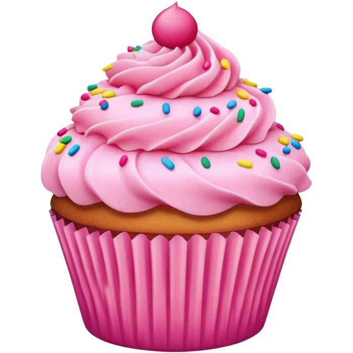 Cupcake with pink icing emoji