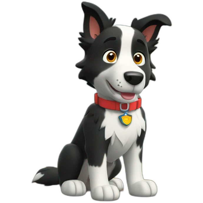 Border collie in paw patrol emoji