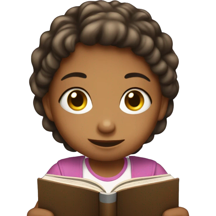 Little girl reading bible emoji