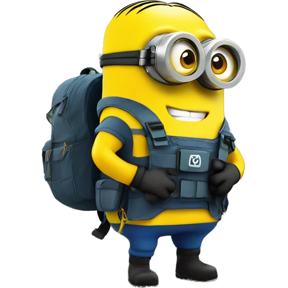 A Minion in survival gear in the forest   emoji