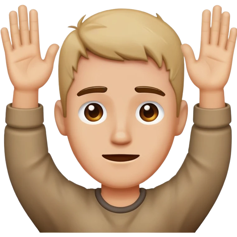 a man getting pressed with his hands up  emoji