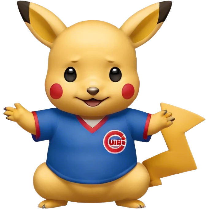 Pikachu in cubs jersey emoji