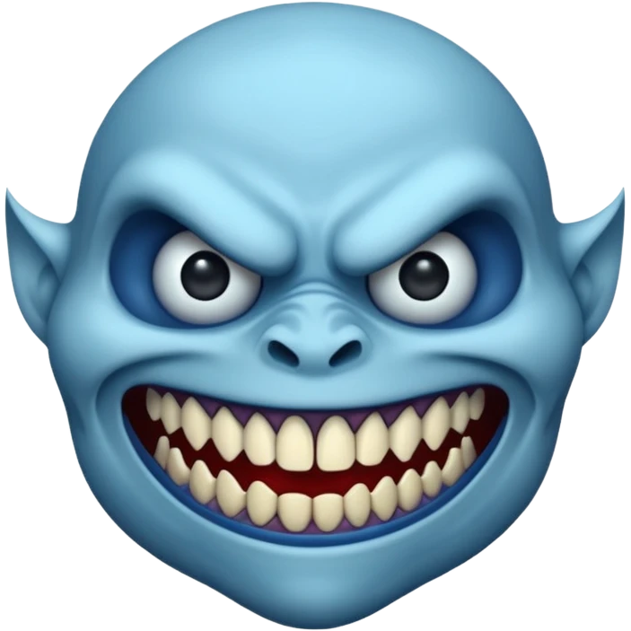 blue scary face thing emoji