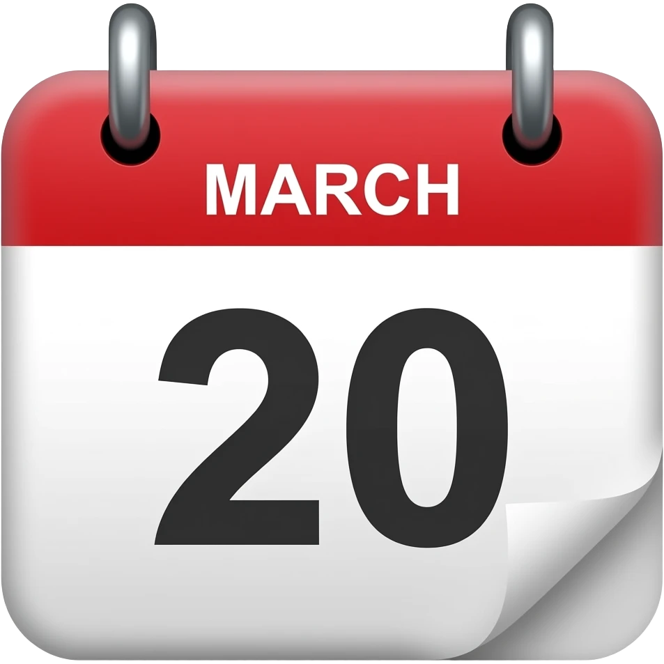 March 20th calendar emoji