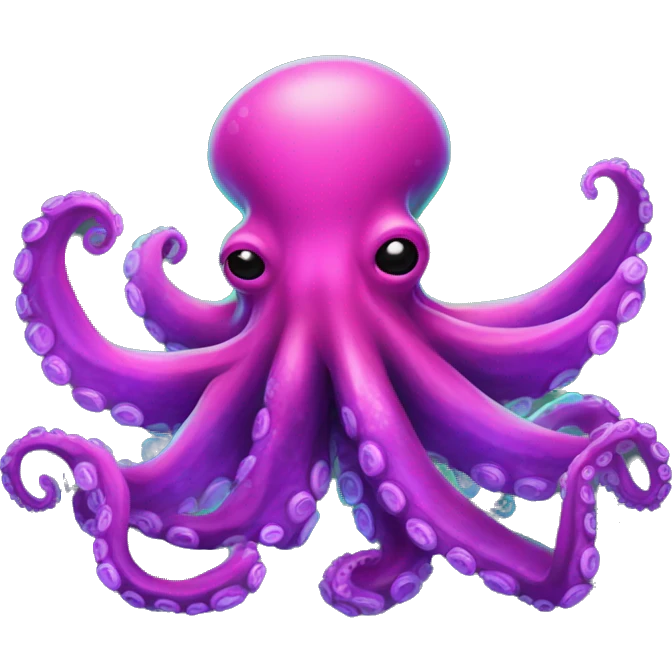 Neon paint splotched big octopus  emoji