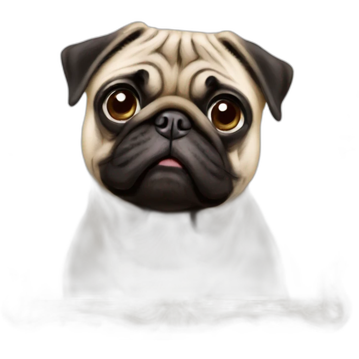 photo frame with picture of pug dog emoji