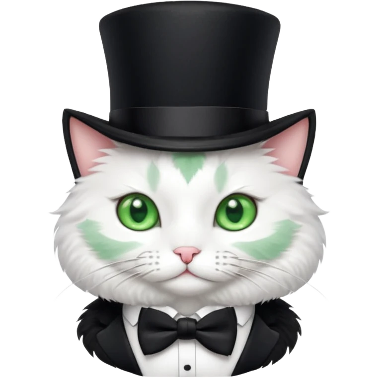Cat wearing top hat and bow tie emoji