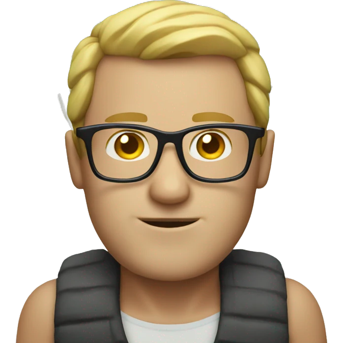 white man with glasses on the beach only face emoji