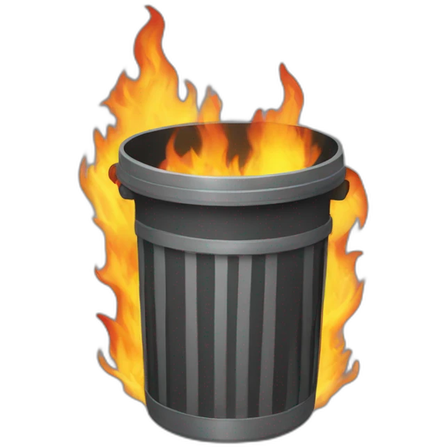 trash can on fire emoji