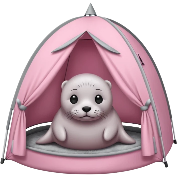 Seal in a light pink tent  emoji