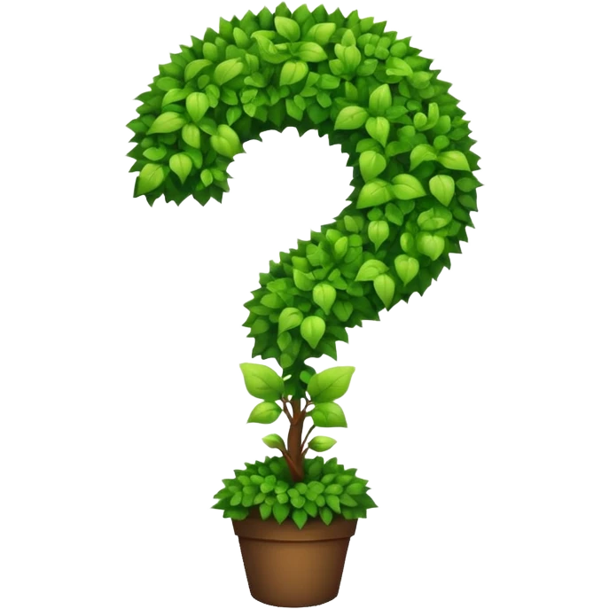 Shrub with a question mark shape  emoji