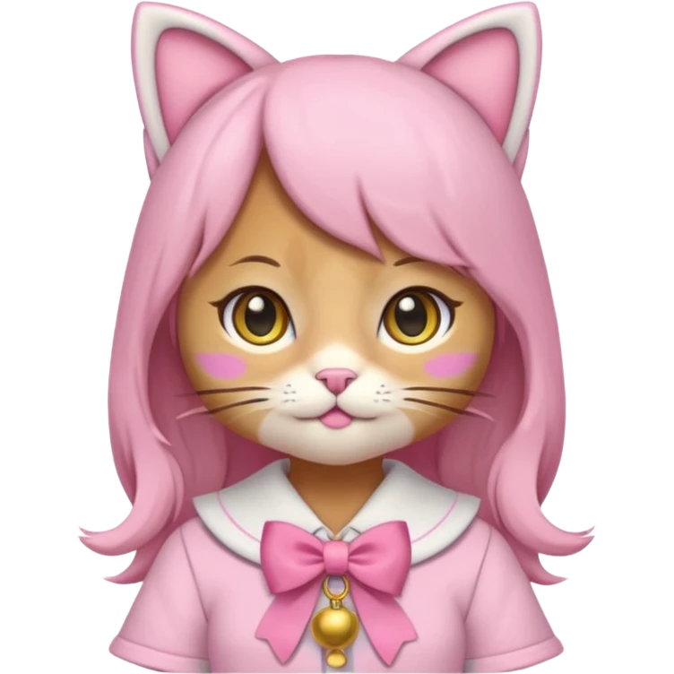 kawaii neko, cute outfit with bell emoji