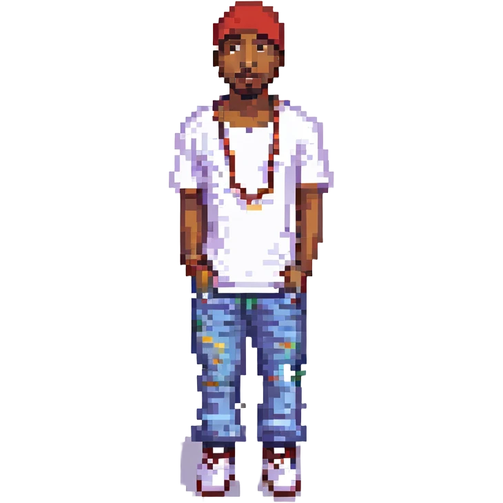 2Pac в полный рост, no background emoji