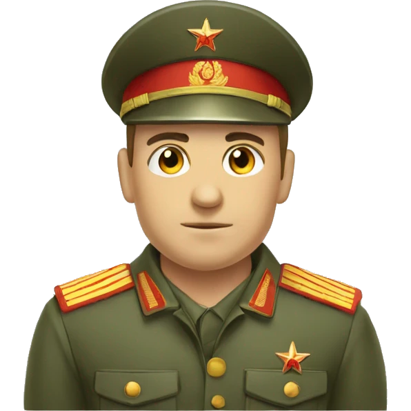 ussr soldier serious with military takes emoji