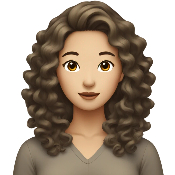 Tan Korean woma with loose curls emoji