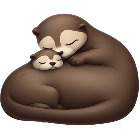 Big otter sleeping with small otter emoji