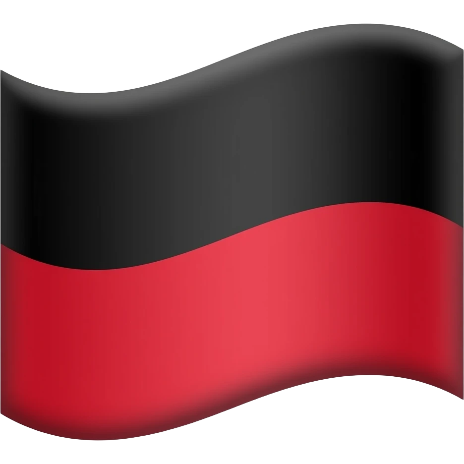 I want a black nd red flag with the above portion should be black and the below portion should be red emoji