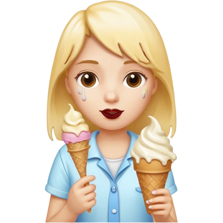 girl holding ice cream emoji