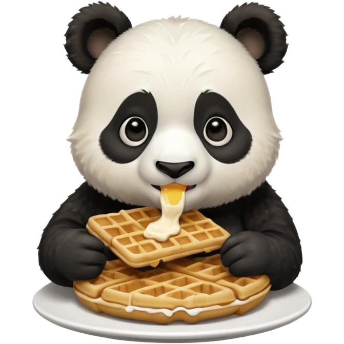 panda eating waffles emoji