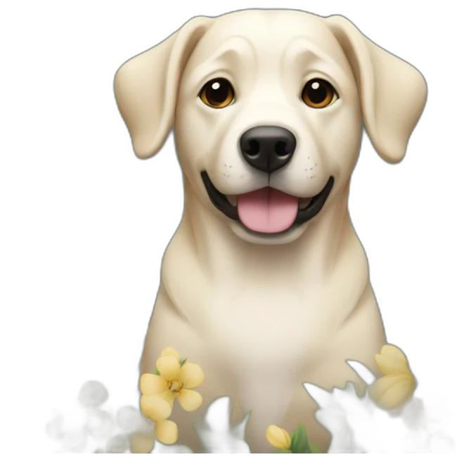 dog with flowers emoji
