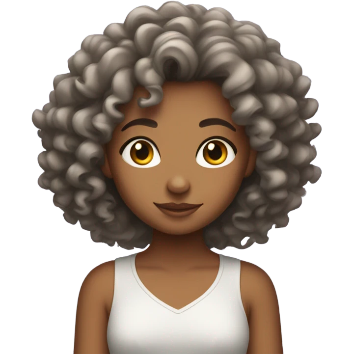 Girl baddie with curly hair emoji