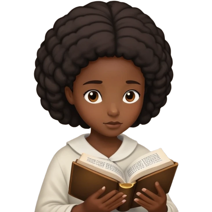 dark black girl reading the bible  emoji
