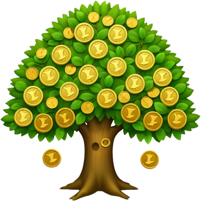 tree like in apple emoji with coins emoji
