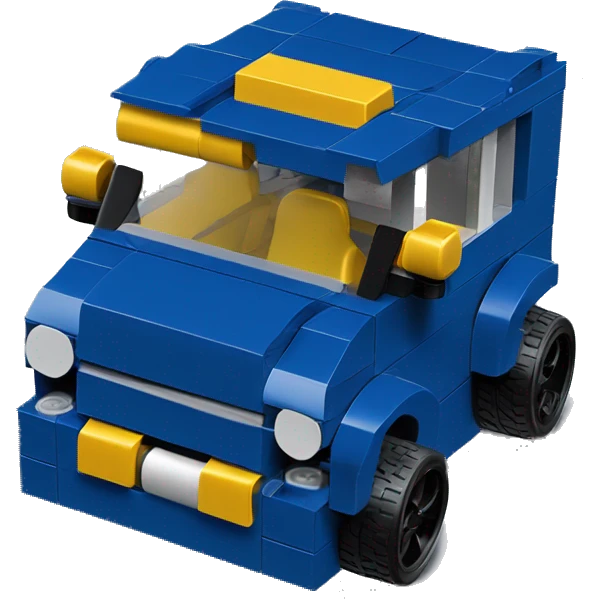 Lego wide-body dark blue Cardstock Papercraft fr-s racecar emoji
