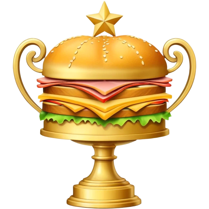 trophy with sandwich layers emoji