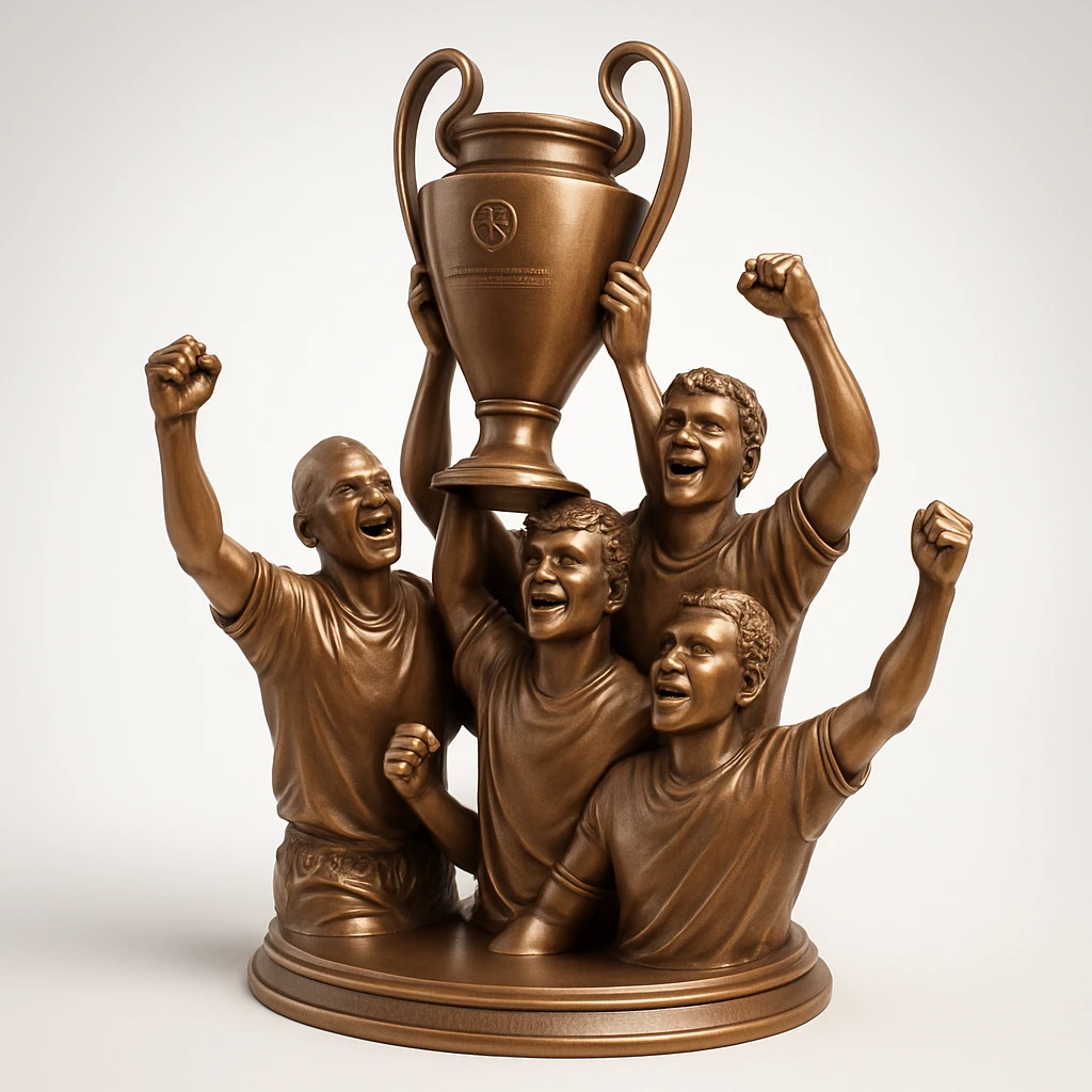team celebrating with trophy emoji