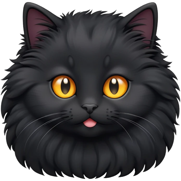 Fluffy black kitty emoji