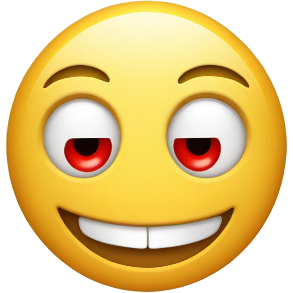 Smiling face witch red eye emoji