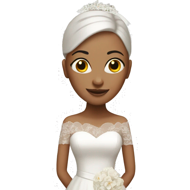 Bride with completely bald head emoji