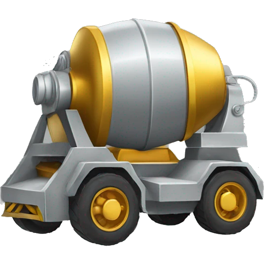 a cement mixer wearing gold jewelry emoji