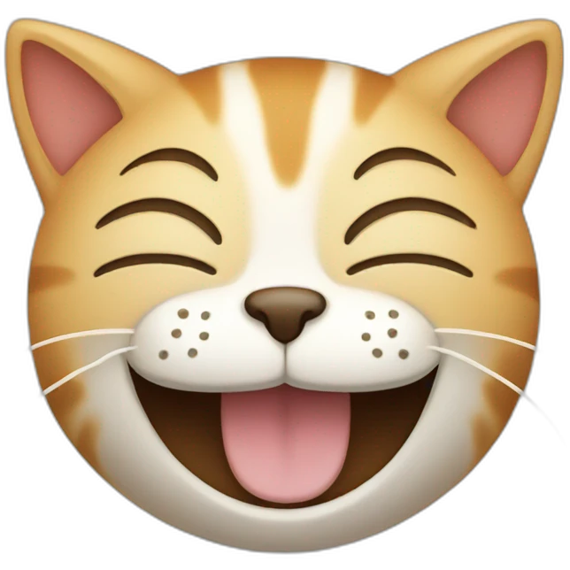 a cat laughing with eyes closed emoji