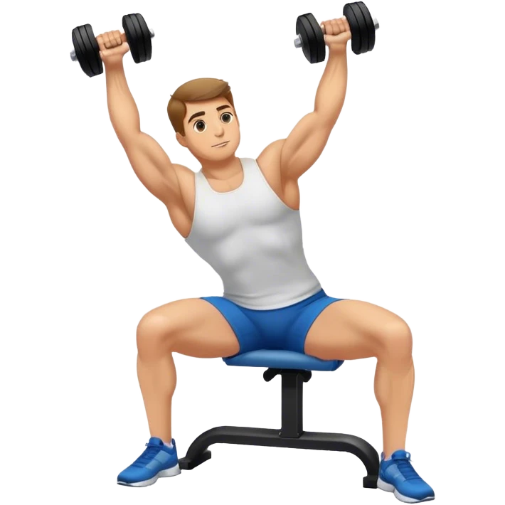 Seated Dumbbell Tricep Extension, bent elbows emoji