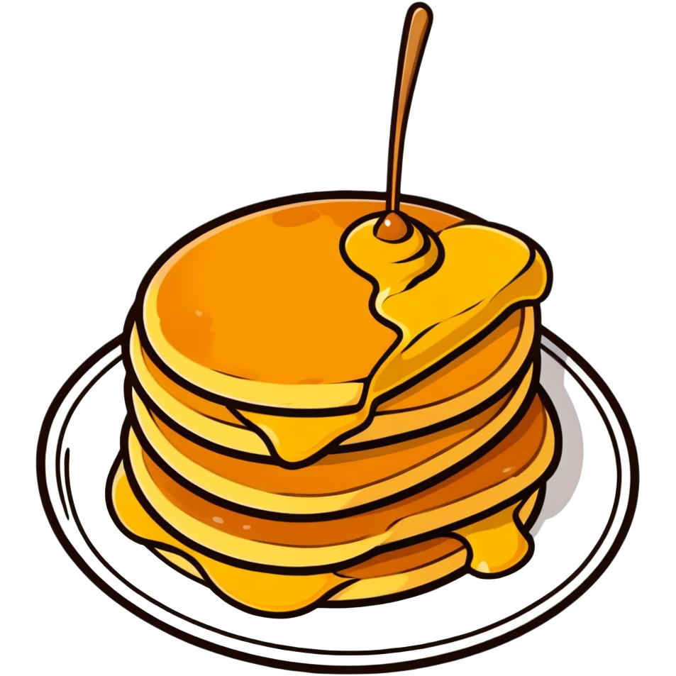 cheese pancakes with honey emoji