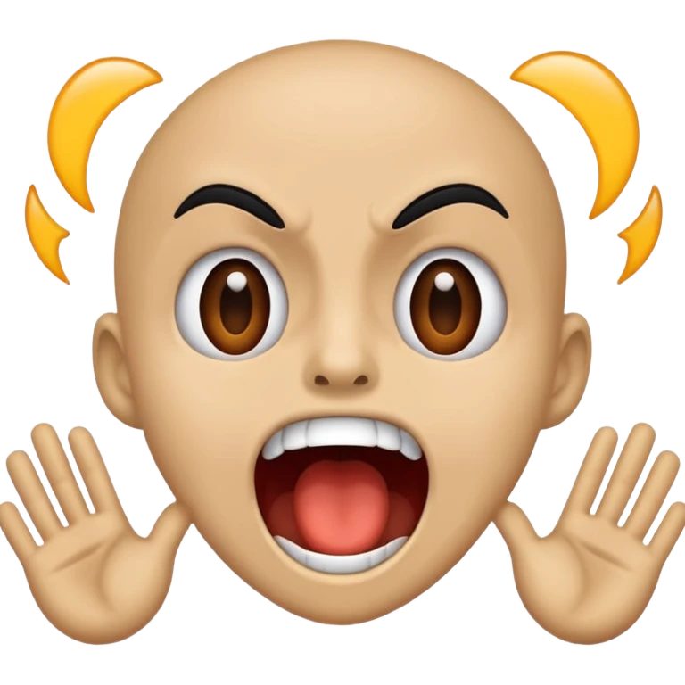 Someone screaming as loud as they can, make it skin color and no other stuff on it emoji