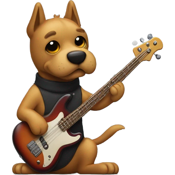 Dog playing bass guitar  emoji