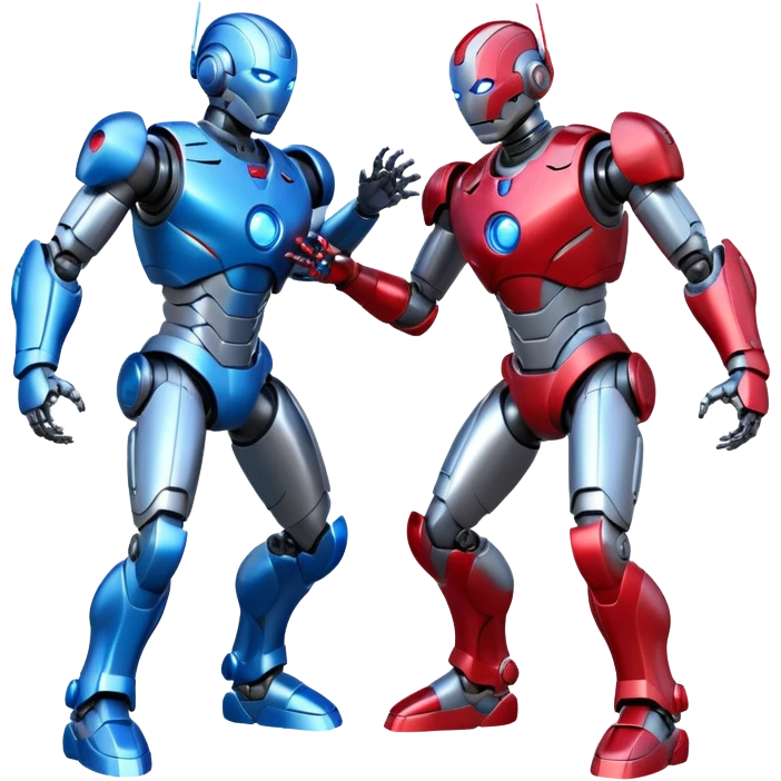 robotic fight between two futuristic robots like ultron   emoji