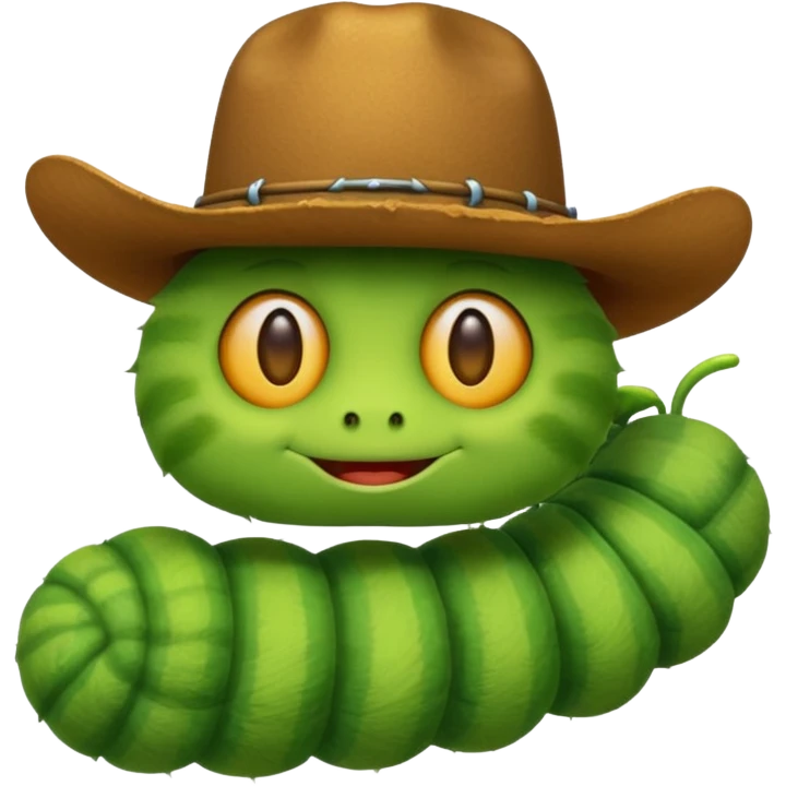 caterpillar emoji with a cowboy hat on emoji