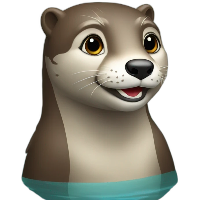 loutre sur un loup emoji