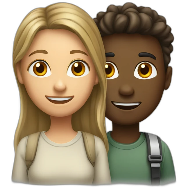 two students discussion emoji