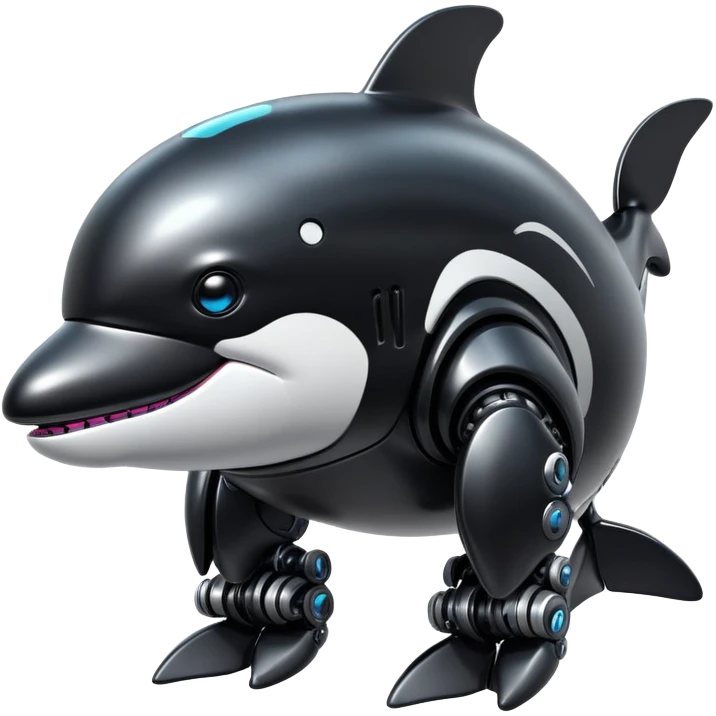 tubby black cyberpunk orca robot emoji