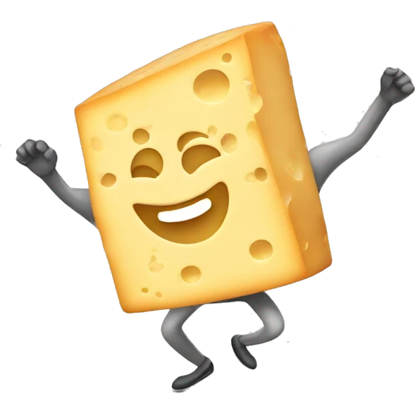 a cartoon of a cheese dancing emoji