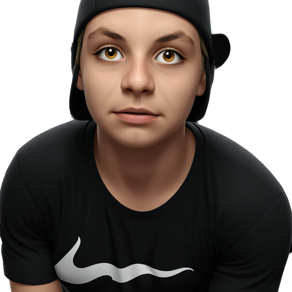 boy in black shirt hat emoji
