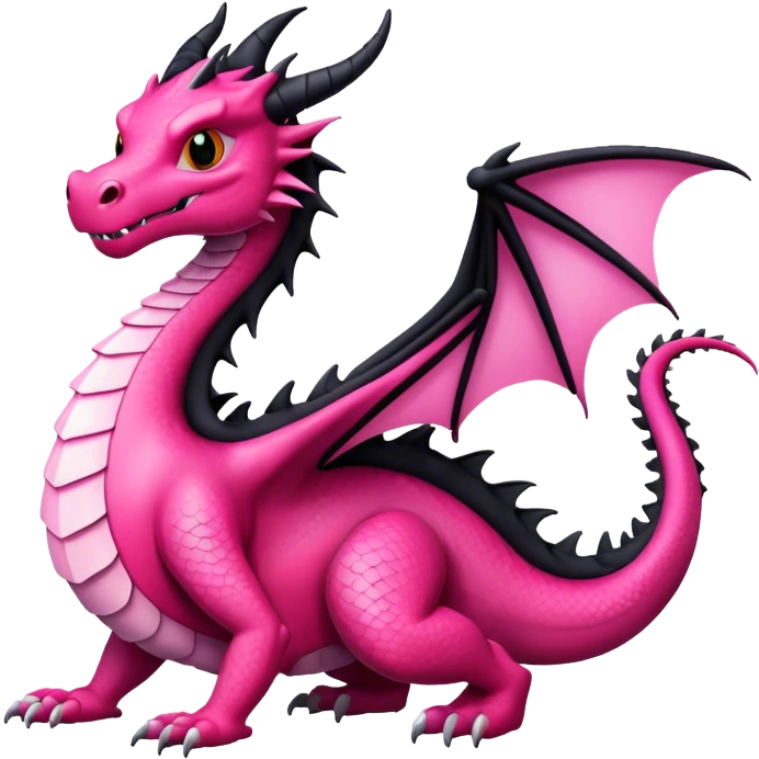 Pink and Black dragon emoji