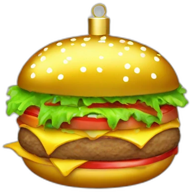 gold christmas bauble burger emoji