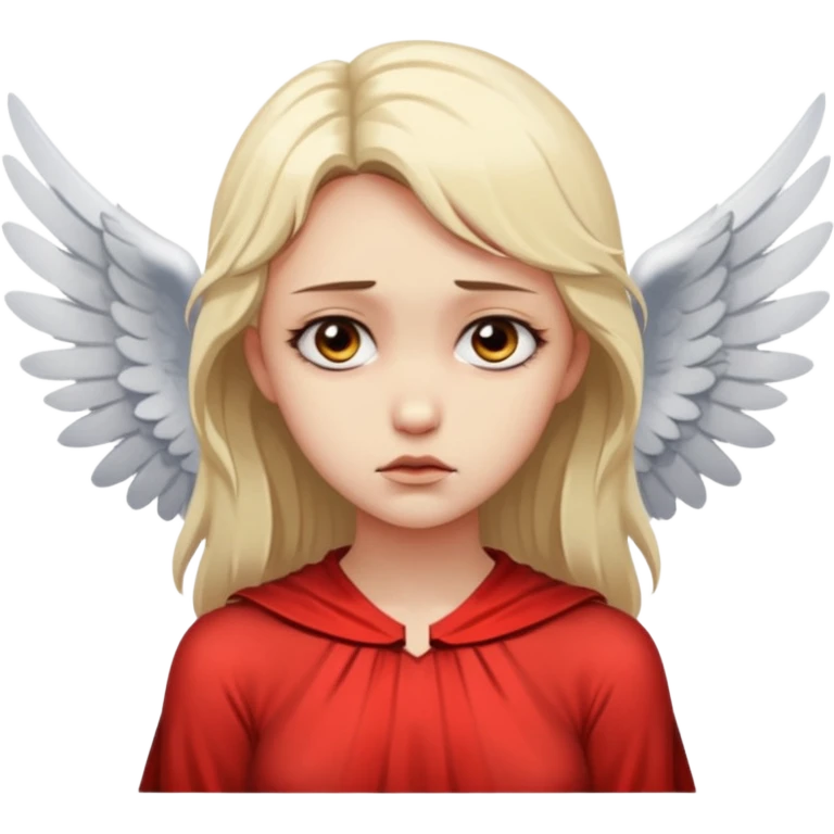 Female angel with torn wings, exposed collarbones, sorrow and lust intertwined emoji