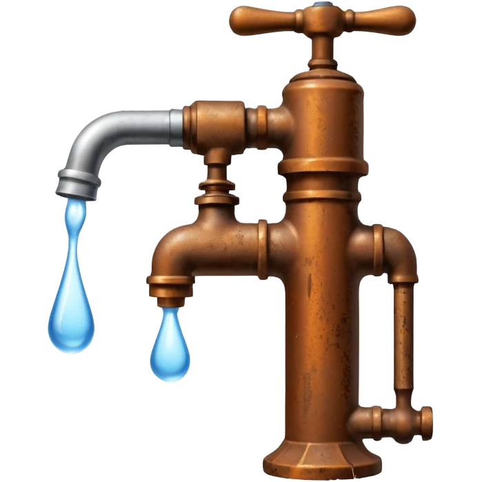 
water pouring from an OLD tap, 1980 emoji